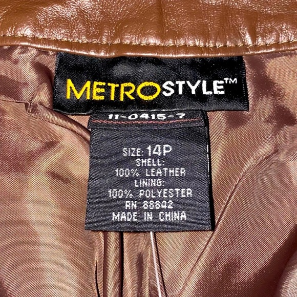 Metro style dark brown leather pants. - Picture 2 of 12